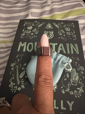 Statement Amber Stone Ring with Pavé Accents